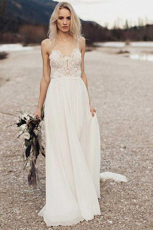 Split Illusion Sleeves Wedding Dress ...